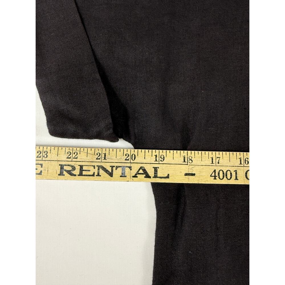 Aguel Black 100% Linen Women Top Tunic Sz S Short Sleeve V Neck - Picture 7 of 8